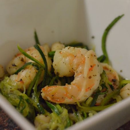 Shrimp & Scallops in a Garlic Ghee Sauce over Zoodles