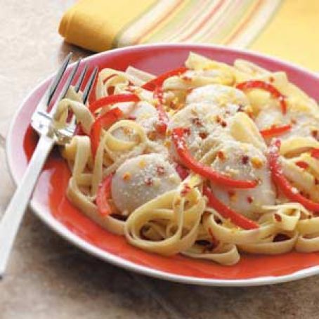 Sea Scallops and Fettuccine