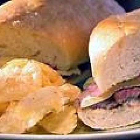 Steak Sandwiches with Honey Garlic Mayo and Seared Red Onions