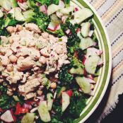 Easy and Light Chicken Salad with Fresh Salad Greens