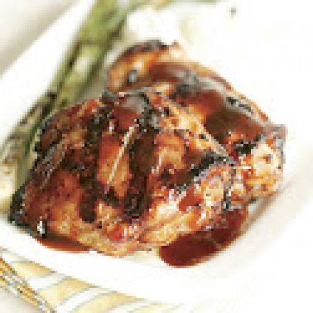Grilled Soy-Glazed Chicken Thighs & Scallions