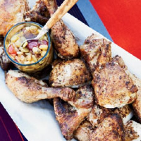 Roast Brined Chicken with Raisin and Pine Nut Agrodolce