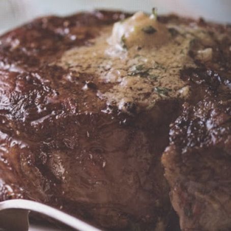 Grilled Rib-Eye with Tarragon Mustard Butter