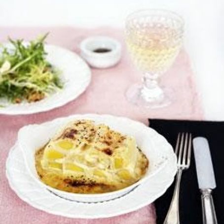 Leek Terrine Gratin with Roquefort Sauce
