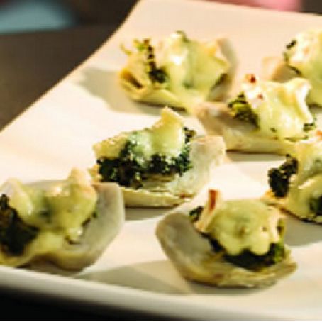 Spinach & Brie Topped Artichoke Hearts