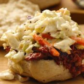 Grilled Biscuit BBQ Pork with Coleslaw