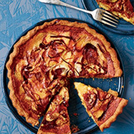 Caramelized-Apple Custard Tart with a Rye Crust