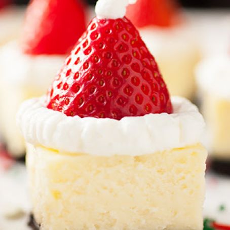 Santa Hat Cheesecake Bites - Cooking Classy