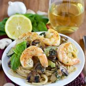 Garlic Mushroom and Zucchini Pasta with Shrimp