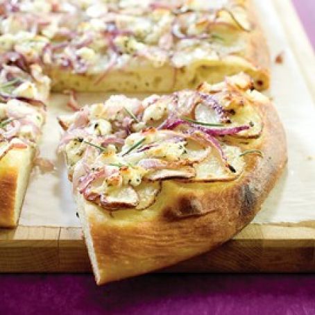 Potato and Onion Pizza with Rosemary and Goat Cheese