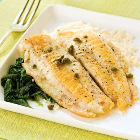 Flounder Piccata with Spinach