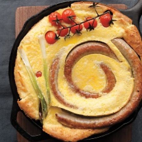 Savory Pudding with Sausage and Tomatoes