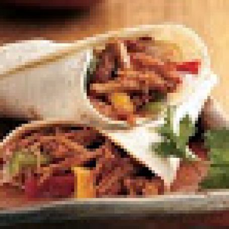 Slow Cooker Barbeque Pork Fajitas