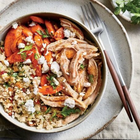 Couscous, Carrots, Chicken & Feta Bowl