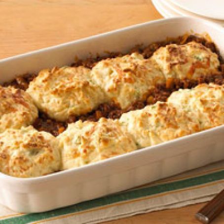 Biscuit Topped Tomato Beef Bake