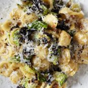 Orecchiette Carbonara with Charred Brussels Sprouts