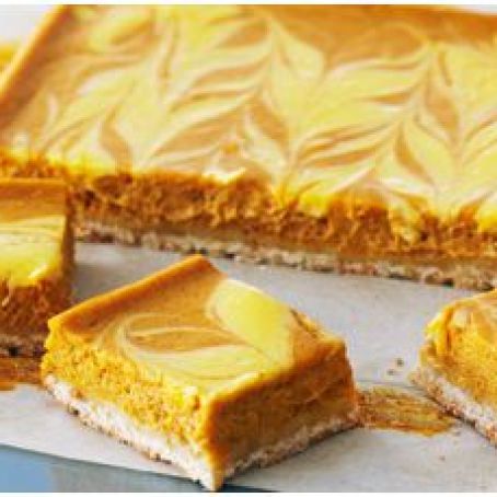 Pumpkin Swirl Cheesecake Squares