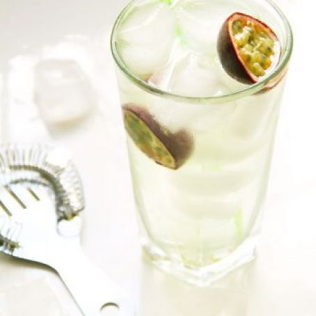 Thai Basil Infused Passionfruit Collins