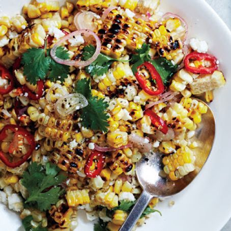 Charred and Raw Corn with Chile and Cheese