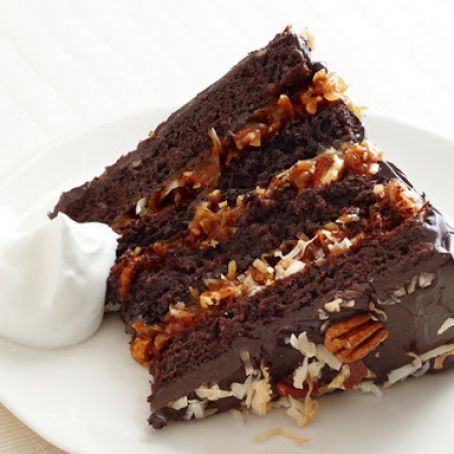 German Chocolate Cake With Coconut-Pecan Cajeta Frosting