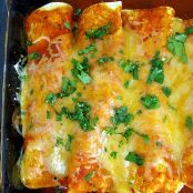 Red Chile Enchiladas with Chicken and Melted Cheese