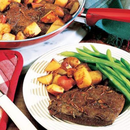 Skillet Steaks with Diced Potatoes