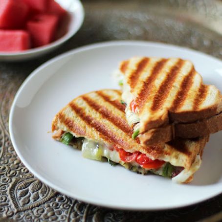 South African Cheese, Grilled Onion & Tomato Panini (Braaibroodjie)