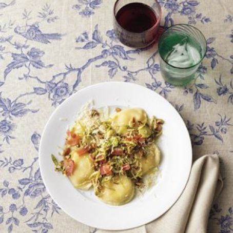 Ravioli With Brussels Sprouts and Bacon
