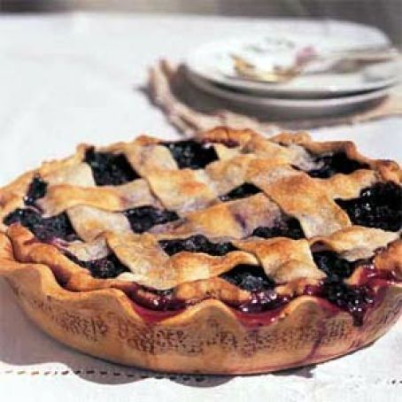 Lattice Topped Blueberry Pie