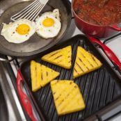 Grilled Polenta With Spicy Tomato Sauce and Fried Eggs