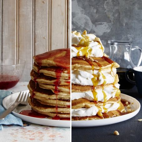 Buttermilk Pancakes with Cranberry-Maple Syrup