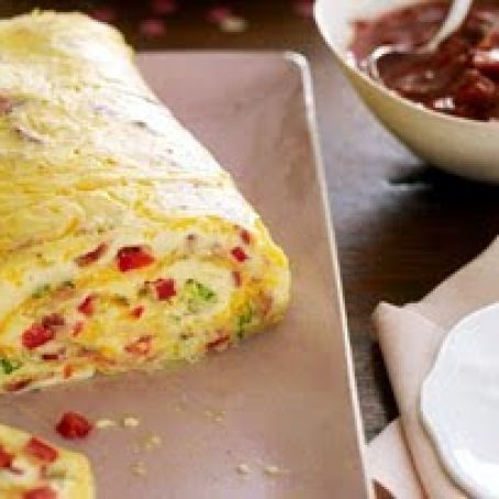 Bacon Omelette Roll with Salsa