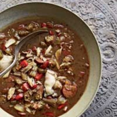 Andouille, Crab and Oyster Gumbo