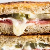 Salami and Pickle Grilled Cheese