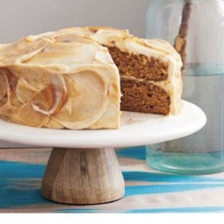 Pumpkin Layer Cake Recipe with Caramel-Cream Cheese Frosting