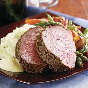 Fennel & Rosemary Beef Tenderloin with Creamy Mustard Sauce