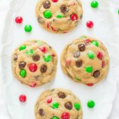 Soft and Chewy M&M Chocolate Chip Cookies