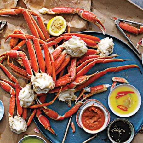 Steamed Crab Legs with Four Sauces