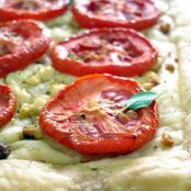 Roasted tomato and goat's cheese tart with fresh oregano