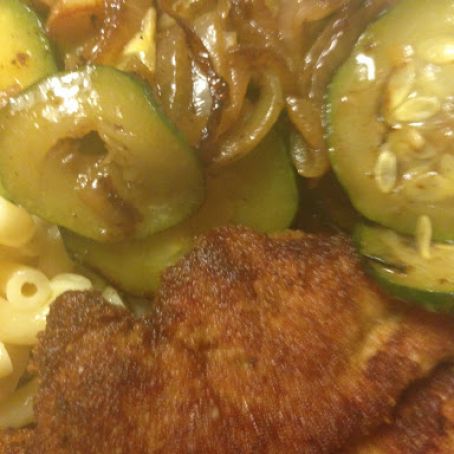 Parmesan Pork Cutlets and Zuchini