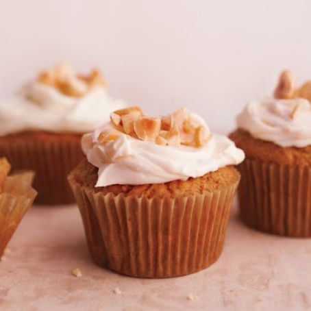 Hazelnut Carrot-Oat Cupcakes with Cream Cheese Frosting