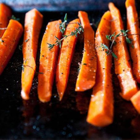 Thyme Roasted Carrots with Goat Cheese