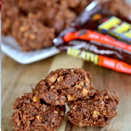 Chocolate Toffee No Bake Cookies