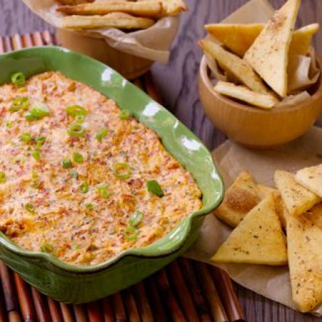 Cheesy Pepperoni Dip with Pizza Crust Dippers