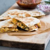 Chicken Quesadillas with Red Onions