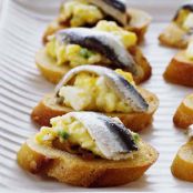 Egg Salad Crostini with White Anchovies