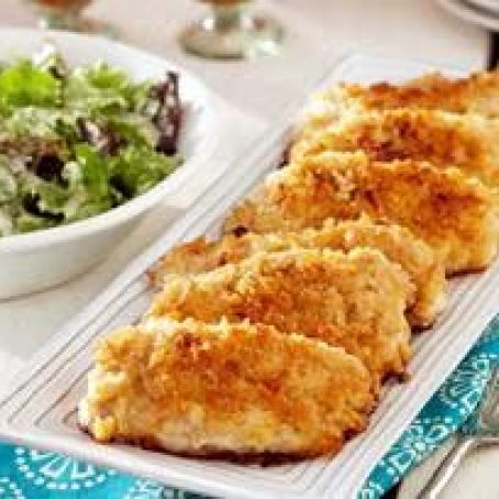 Chuletas de Cerdo empanizadas con aderezo de mostaza