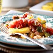 Summer Vegetable Ragout over Polenta Cakes