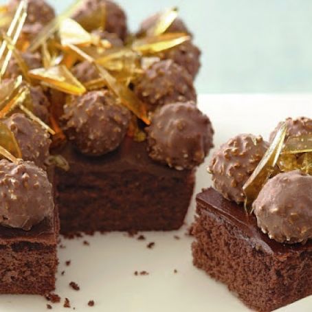 Ferrero Rocher cake with toffee shards