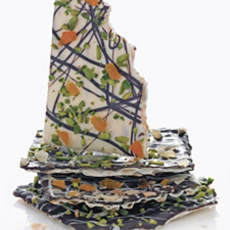 Chocolate, Nut, and Dried Fruit Covered Matzo